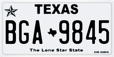 TX license plate BGA9845