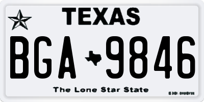 TX license plate BGA9846