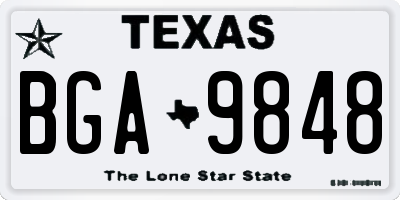 TX license plate BGA9848