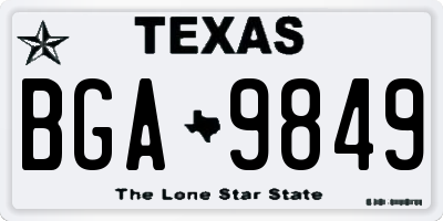 TX license plate BGA9849