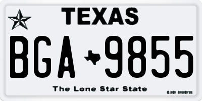 TX license plate BGA9855