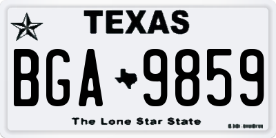 TX license plate BGA9859