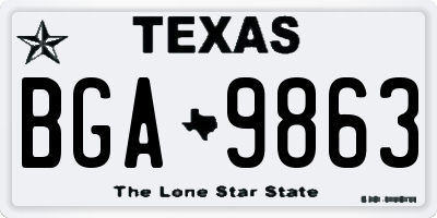 TX license plate BGA9863