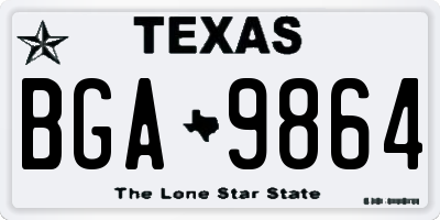 TX license plate BGA9864