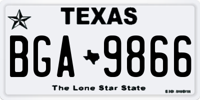 TX license plate BGA9866