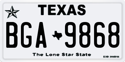 TX license plate BGA9868
