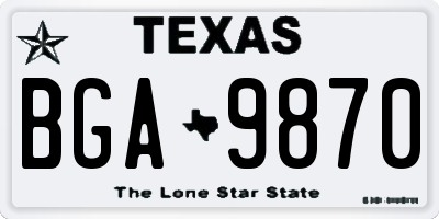 TX license plate BGA9870