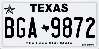 TX license plate BGA9872