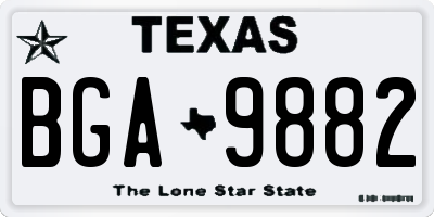 TX license plate BGA9882