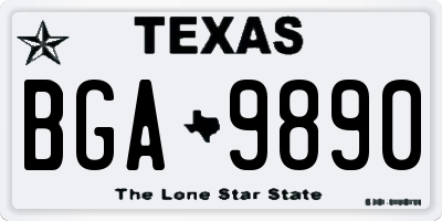 TX license plate BGA9890