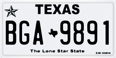 TX license plate BGA9891
