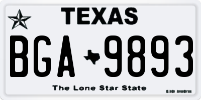 TX license plate BGA9893