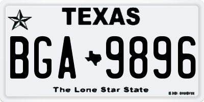 TX license plate BGA9896
