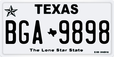 TX license plate BGA9898
