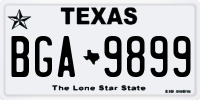 TX license plate BGA9899