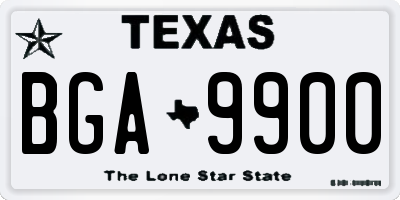 TX license plate BGA9900