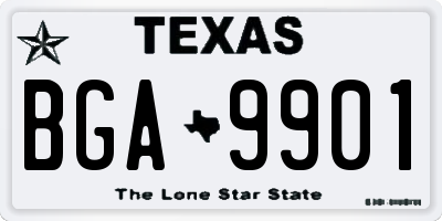 TX license plate BGA9901