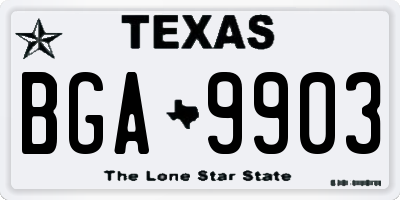TX license plate BGA9903