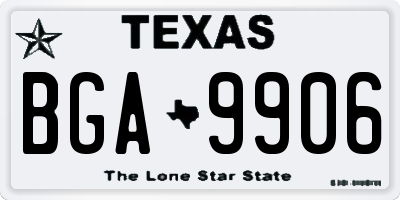 TX license plate BGA9906