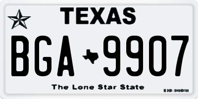 TX license plate BGA9907