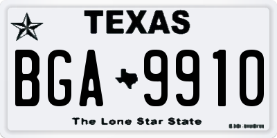TX license plate BGA9910