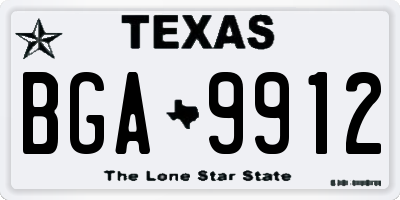 TX license plate BGA9912