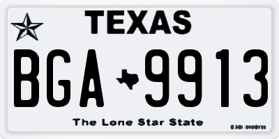 TX license plate BGA9913