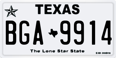 TX license plate BGA9914