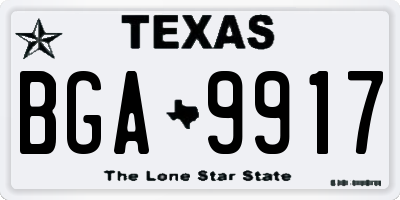 TX license plate BGA9917