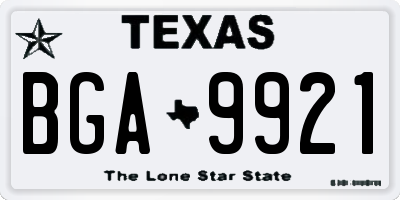 TX license plate BGA9921
