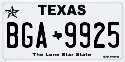 TX license plate BGA9925