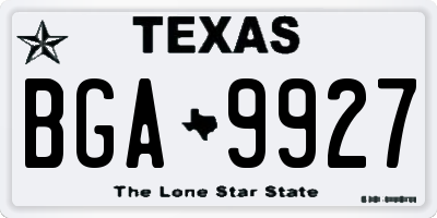 TX license plate BGA9927