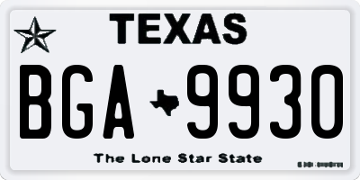 TX license plate BGA9930