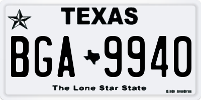 TX license plate BGA9940