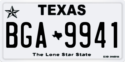 TX license plate BGA9941