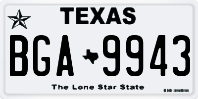 TX license plate BGA9943