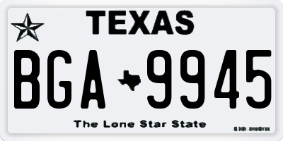 TX license plate BGA9945