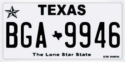 TX license plate BGA9946