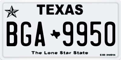 TX license plate BGA9950