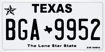 TX license plate BGA9952