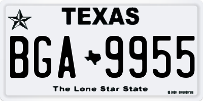 TX license plate BGA9955