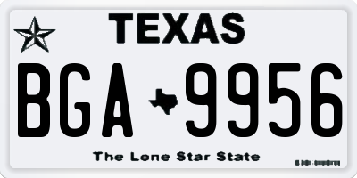 TX license plate BGA9956