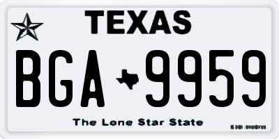 TX license plate BGA9959
