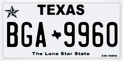 TX license plate BGA9960