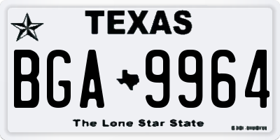 TX license plate BGA9964