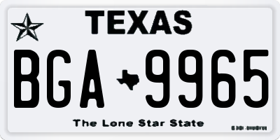 TX license plate BGA9965