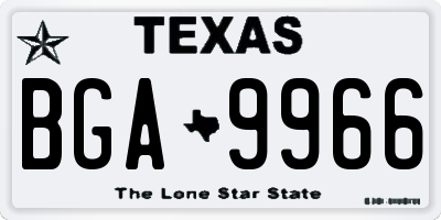 TX license plate BGA9966