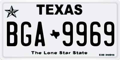 TX license plate BGA9969