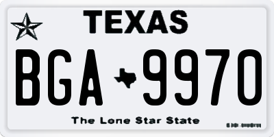 TX license plate BGA9970