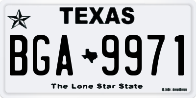 TX license plate BGA9971